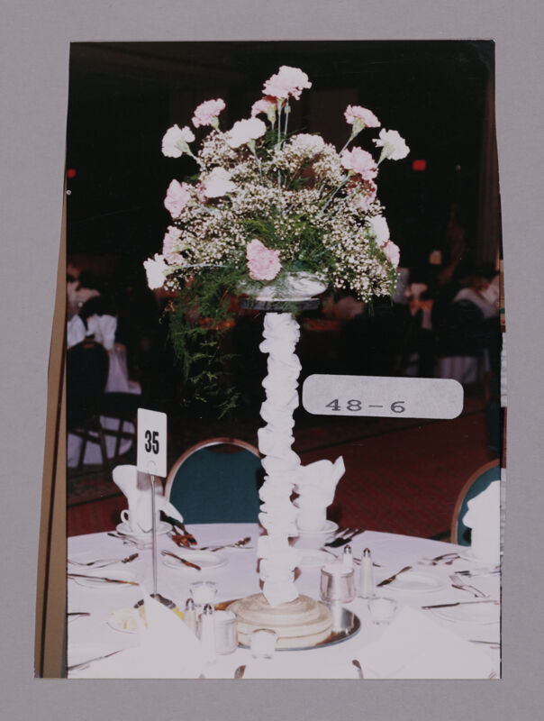 Carnation Banquet Table Centerpiece Photograph, July 7-10, 2000 (Image)