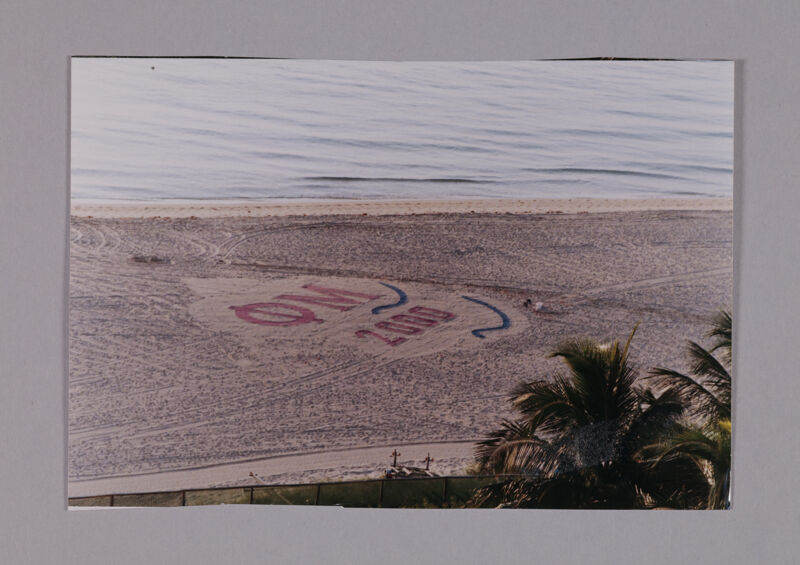 Phi Mu Convention Design on Beach Photograph 2, July 7-10, 2000 (Image)