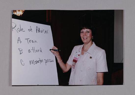 Marcie Helmke Leading Adviser Training at Convention Photograph, July 7-10, 2000 (image)