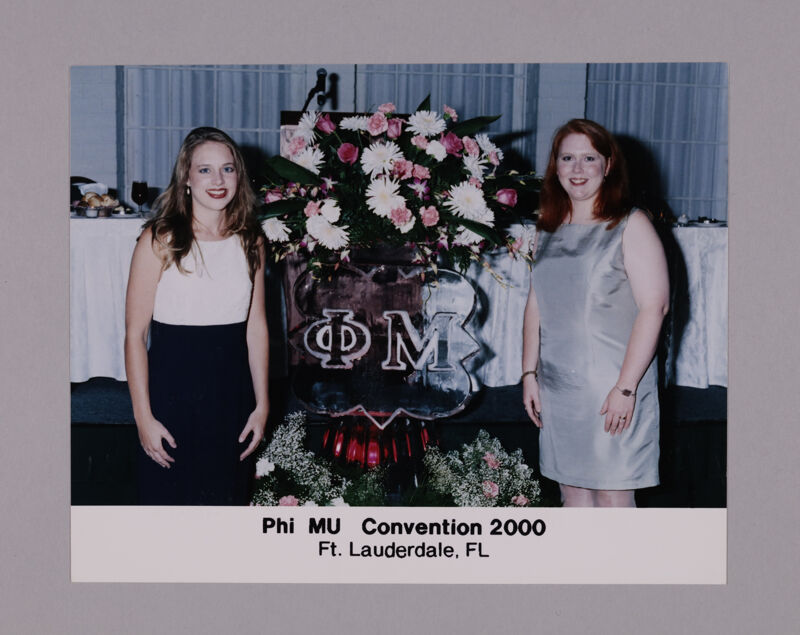 Melanie Johnson and Unidentified by Convention Ice Sculpture Photograph, July 7-10, 2000 (Image)