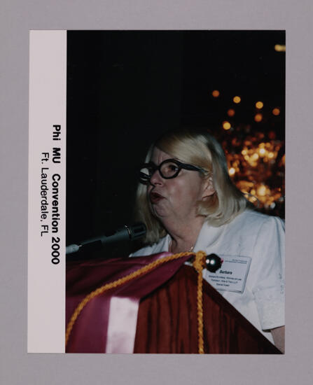 Barbara Bromberg Speaking at Convention Photograph, July 7-10, 2000 (image)