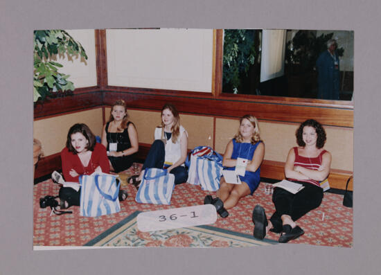 Five Phi Mus Sitting on the Floor at Convention Photograph, July 7-10, 2000 (image)