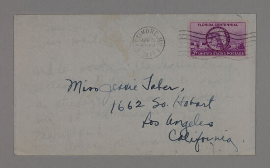 Zala Dobson to Jessie Taber Letter, April 3, 1945 (image)