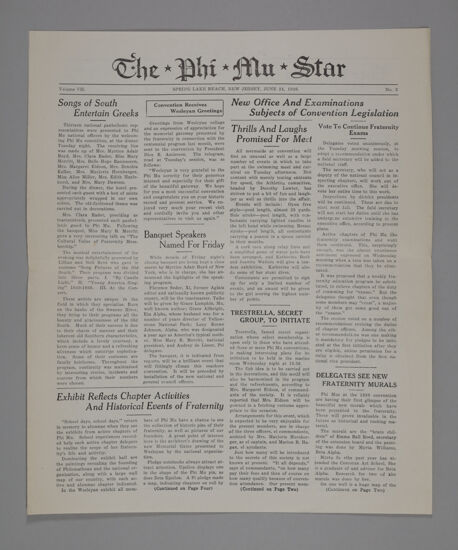 The Phi Mu Star, Vol. 7, No. 2, June 24, 1936 (Image)