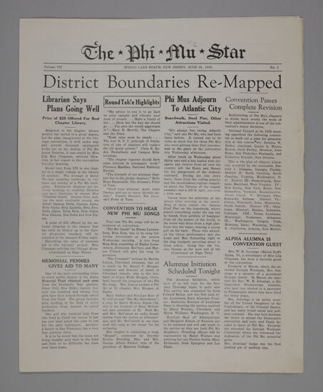 The Phi Mu Star, Vol. 7, No. 3, June 25, 1936 (Image)