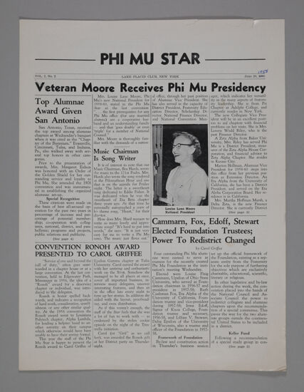 Phi Mu Star, Vol. 2, No. 3, June 20, 1958 (Image)