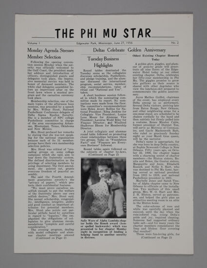 The Phi Mu Star, Vol. 1, No. 2, June 27, 1956 (Image)