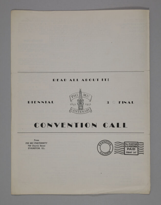March 1952 Convention Call Image