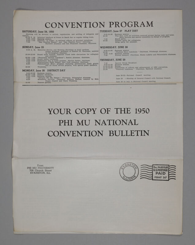 1950 Convention Bulletin Image