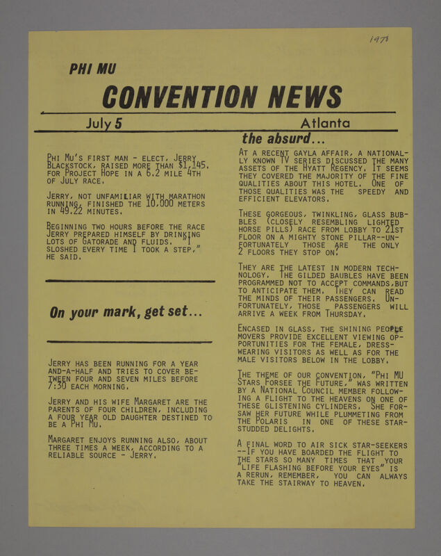 Phi Mu Convention News, July 5, 1978 (Image)