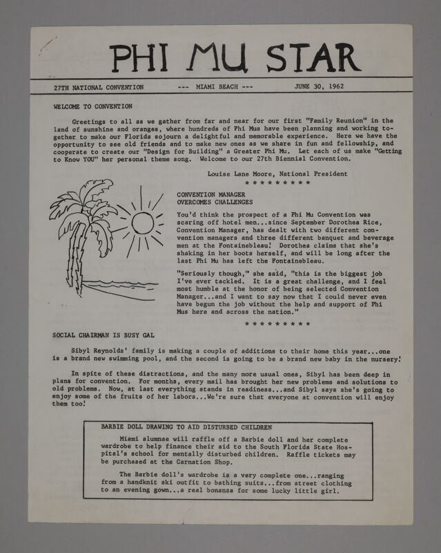 Phi Mu Star, June 30, 1962 (Image)