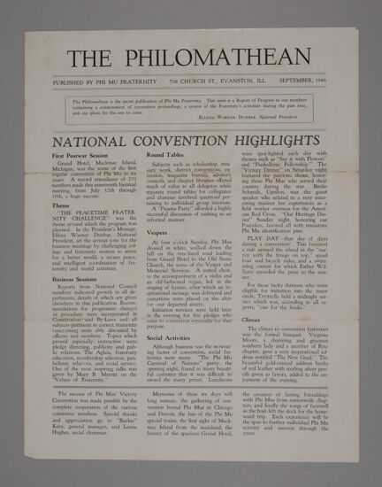 The Philomathean, September 1946 (Image)