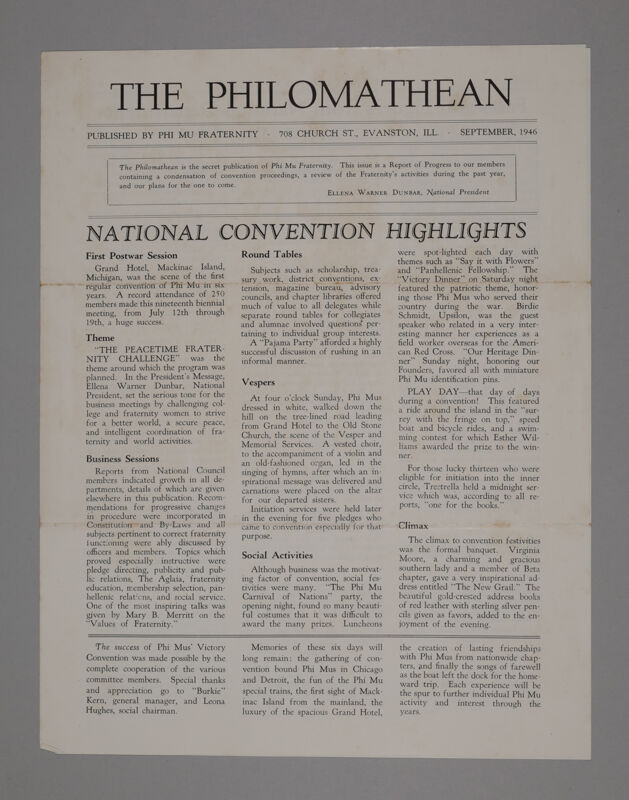 September 1946 The Philomathean Image