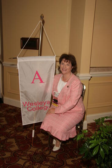 Frances Mitchelson With Alpha Chapter Flag at Convention Photograph 2, July 2006 (image)