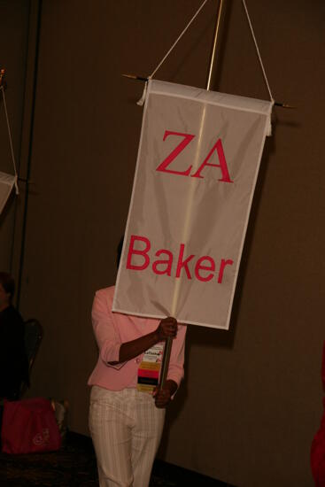 Zeta Alpha Chapter Flag in Convention Parade Photograph 1, July 2006 (image)