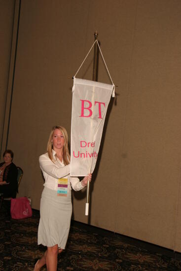 Beta Tau Chapter Flag in Convention Parade Photograph 1, July 2006 (image)