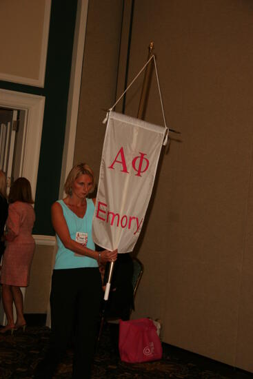 Alpha Phi Chapter Flag in Convention Parade Photograph 1, July 2006 (image)