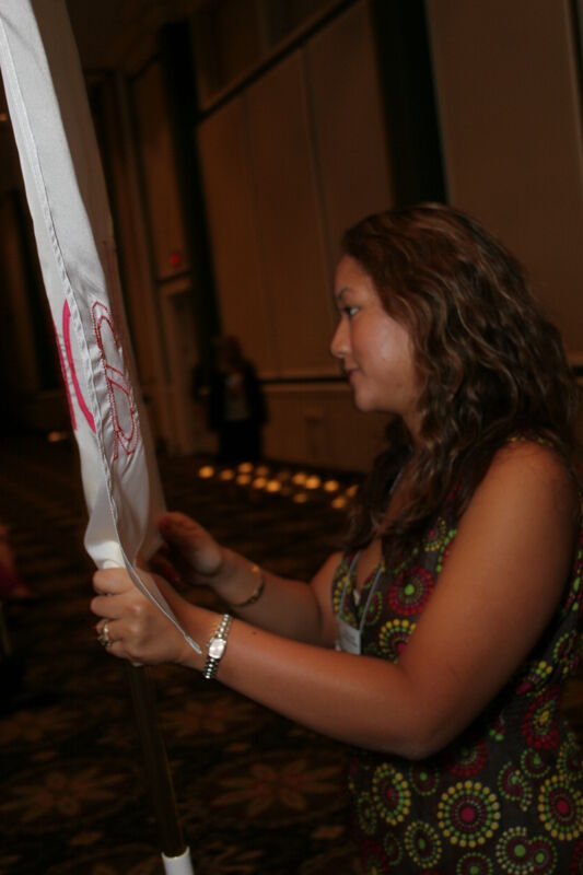 Unidentified Phi Mu in Convention Parade of Flags Photograph, July 2006 (Image)