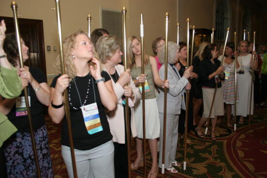 Phi Mus With Flag Poles at Convention Photograph 1, July 2006 (image)