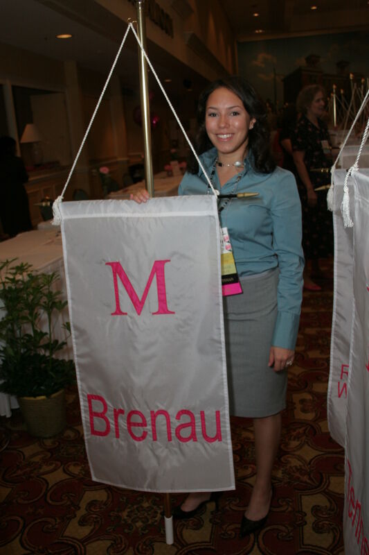 July 2006 Unidentified Phi Mu With Mu Chapter Flag at Convention Photograph 2 Image