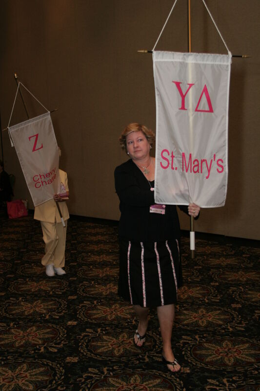 Debbie Noone in Convention Parade of Flags Photograph, July 2006 (Image)