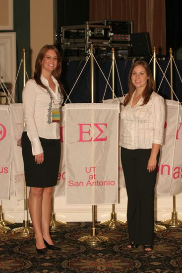 Charity Pierce and Unidentified by Epsilon Sigma Chapter Flag at Convention Photograph, July 2006 (image)