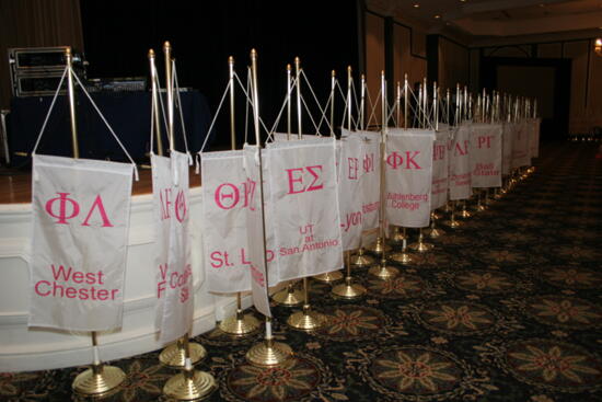 Line of Chapter Flags at Convention Photograph 1, July 2006 (image)