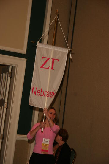 Zeta Gamma Chapter Flag in Convention Parade Photograph, July 2006 (image)