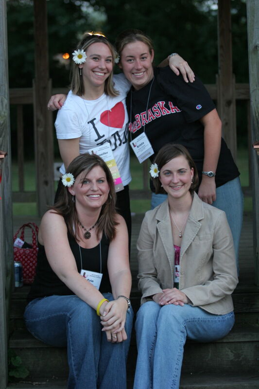 Four Phi Mus With Flowers in Their Hair at Convention Photograph, July 2006 (Image)