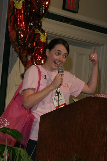 Courtney Stanford Speaking at Convention Photograph 1, July 2006 (image)