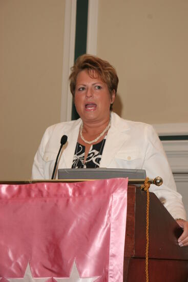 Unidentified Phi Mu Speaking at Friday Convention Session Photograph 7, July 14, 2006 (image)