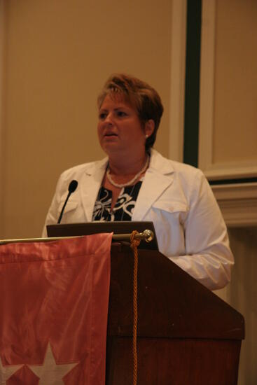 Unidentified Phi Mu Speaking at Friday Convention Session Photograph 12, July 14, 2006 (image)