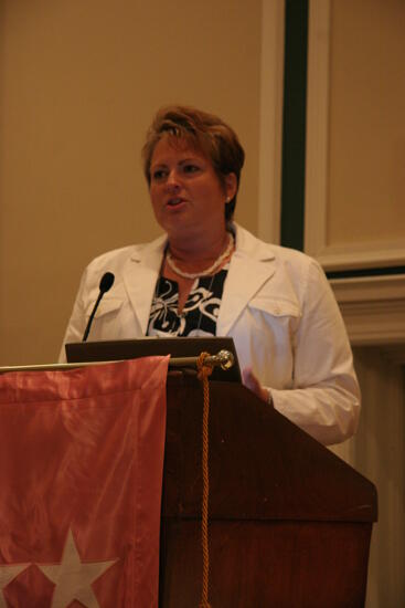 Unidentified Phi Mu Speaking at Friday Convention Session Photograph 11, July 14, 2006 (image)