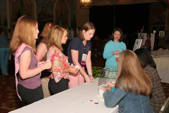 Phi Mus at Table Before Friday Convention Session Photograph 2, July 14, 2006 (image)