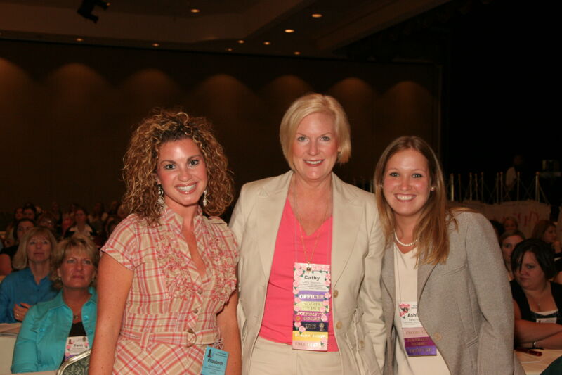 July 14 Cathy Sessums and Two Unidentified Phi Mus at Friday Convention Session Photograph 1 Image