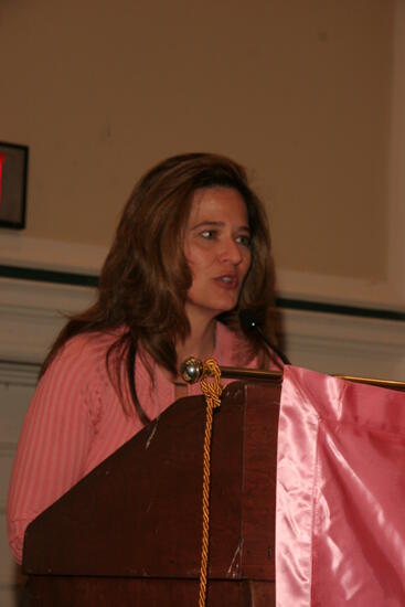 Unidentified Phi Mu Speaking at Friday Convention Session Photograph 2, July 14, 2006 (image)