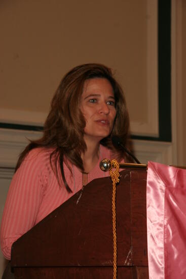 Unidentified Phi Mu Speaking at Friday Convention Session Photograph 1, July 14, 2006 (image)