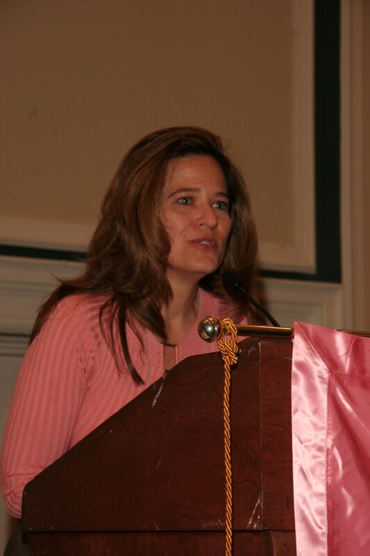 Unidentified Phi Mu Speaking at Friday Convention Session Photograph 1, July 14, 2006 (Image)
