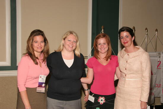 MacMullan, Schmeal, and Two Unidentified Phi Mus at Friday Convention Session Photograph 1, July 14, 2006 (image)