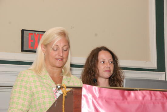 Kris Bridges and Lisa Williams Speaking at Friday Convention Session Photograph 1, July 14, 2006 (image)