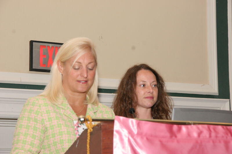 Kris Bridges and Lisa Williams Speaking at Friday Convention Session Photograph 1, July 14, 2006 (Image)
