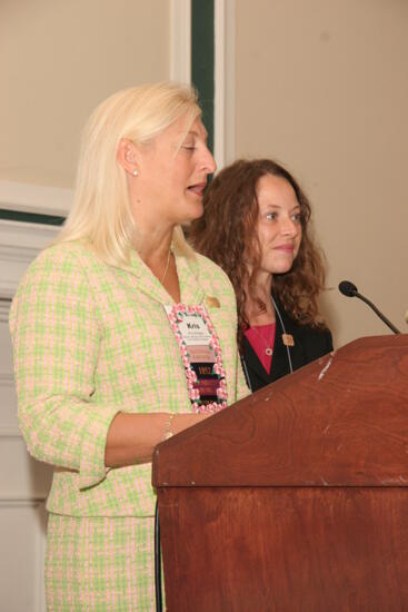 Kris Bridges and Lisa Williams Speaking at Friday Convention Session Photograph 4, July 14, 2006 (image)