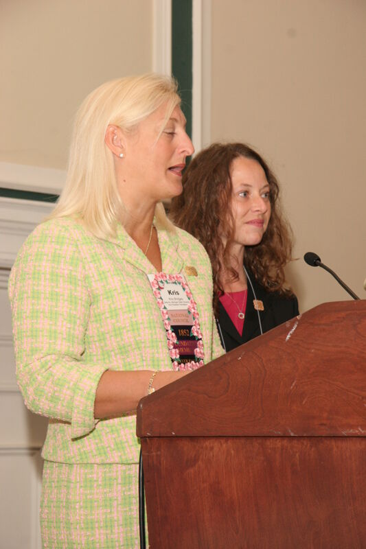 Kris Bridges and Lisa Williams Speaking at Friday Convention Session Photograph 4, July 14, 2006 (Image)