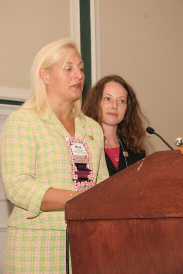 Kris Bridges and Lisa Williams Speaking at Friday Convention Session Photograph 5, July 14, 2006 (image)