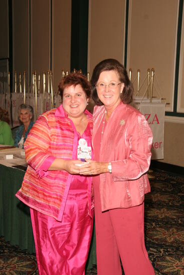 Shellye McCarty and Becky School With Pin at Friday Convention Session Photograph, July 14, 2006 (image)