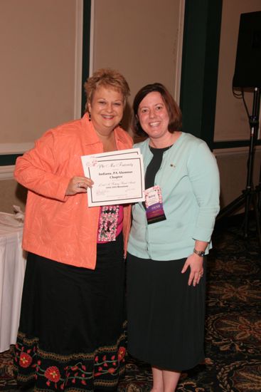 Kathy Williams and Indiana, Pennsylvania Alumnae Chapter Member With Certificate at Friday Convention Session Photograph, July 14, 2006 (image)