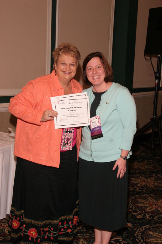 Pennsylvania Alumnae Chapter Member With Certificate at Friday Convention Session Photograph Kathy Williams and Indiana Image