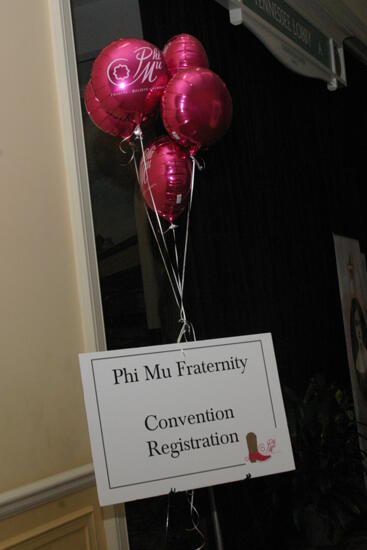 Convention Registration Sign and Balloons Photograph 3, July 2006 (image)