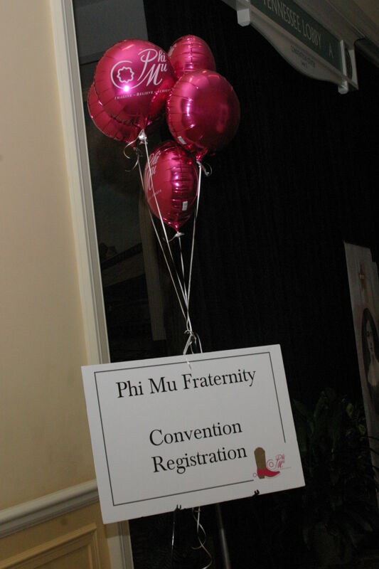 July 2006 Convention Registration Sign and Balloons Photograph 3 Image