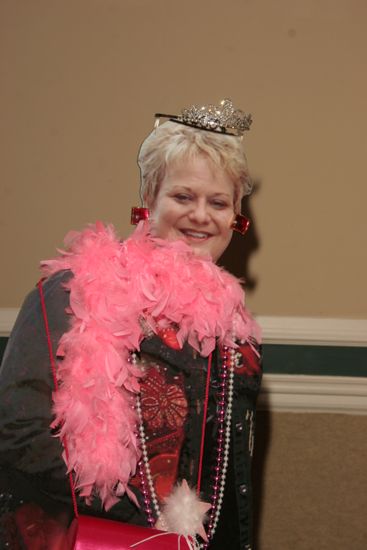 Cardboard Image of Kathy Williams in Feather Boa at Convention Photograph, July 2006 (image)